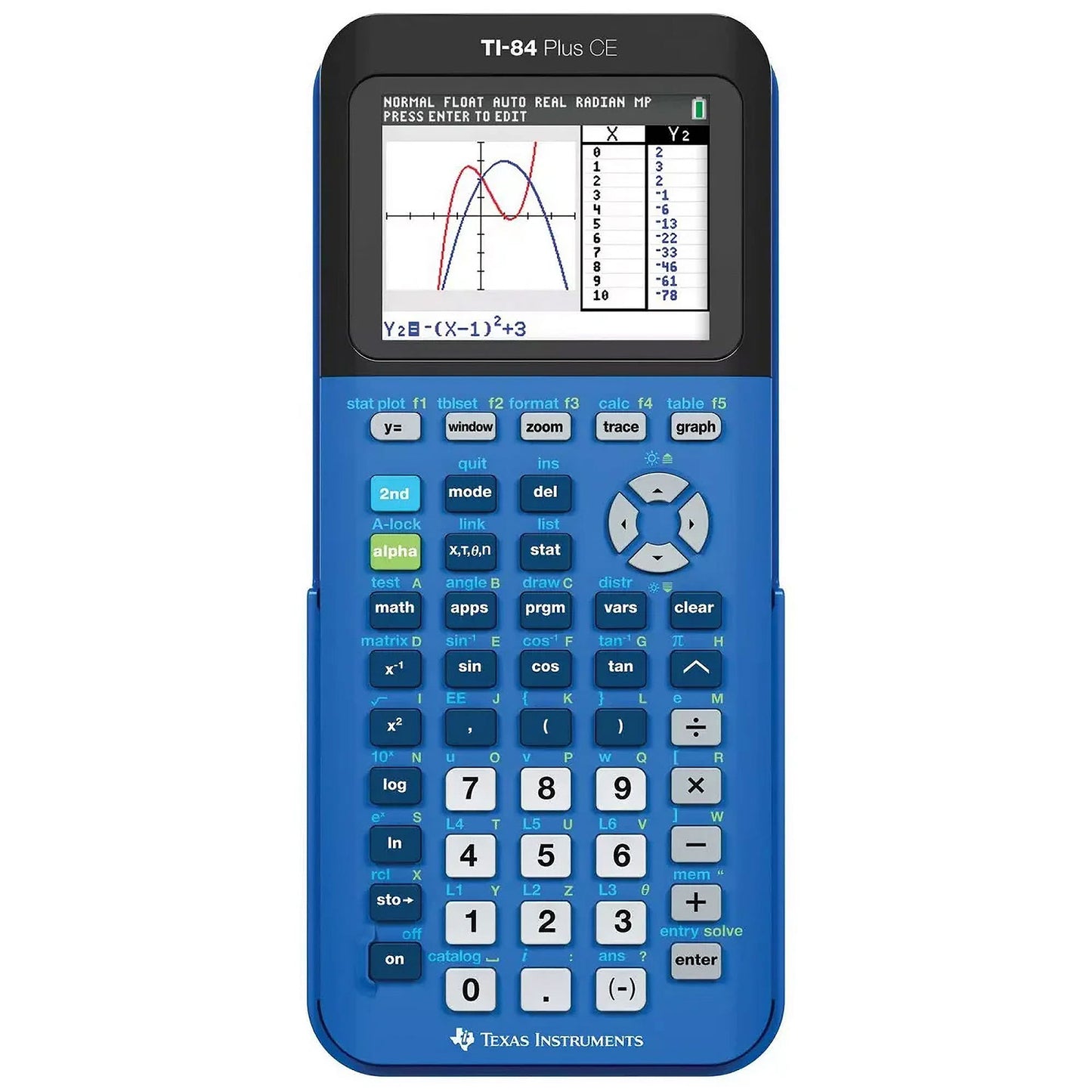 Texas Instruments TI-84 Plus CE Blue Graphing Calculator (Refurbished)
