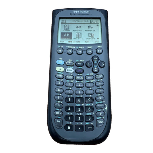 TI-89 Titanium graphing calculator on a white background